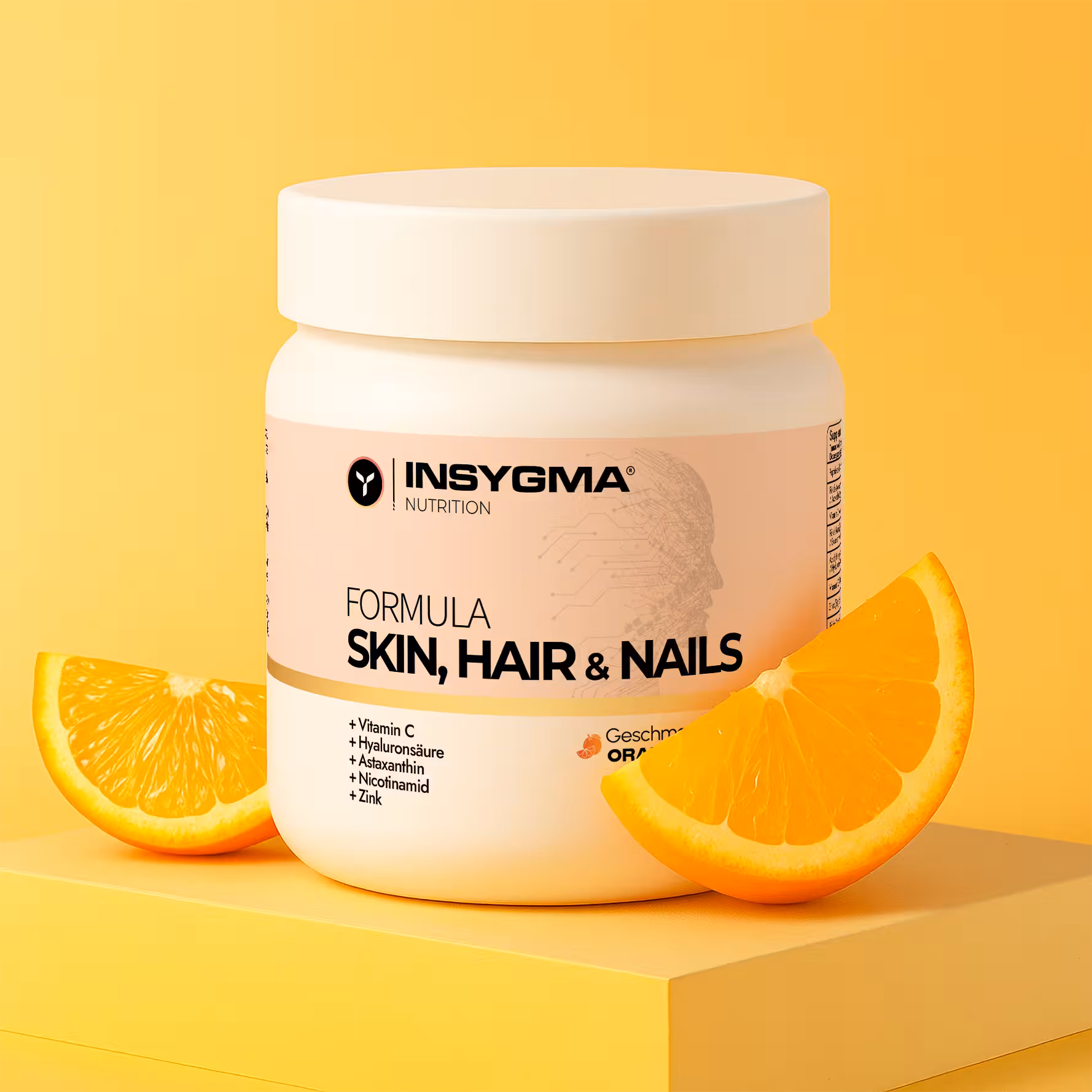 Suplemento Insygma para pele, cabelo e unhas.